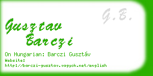 gusztav barczi business card